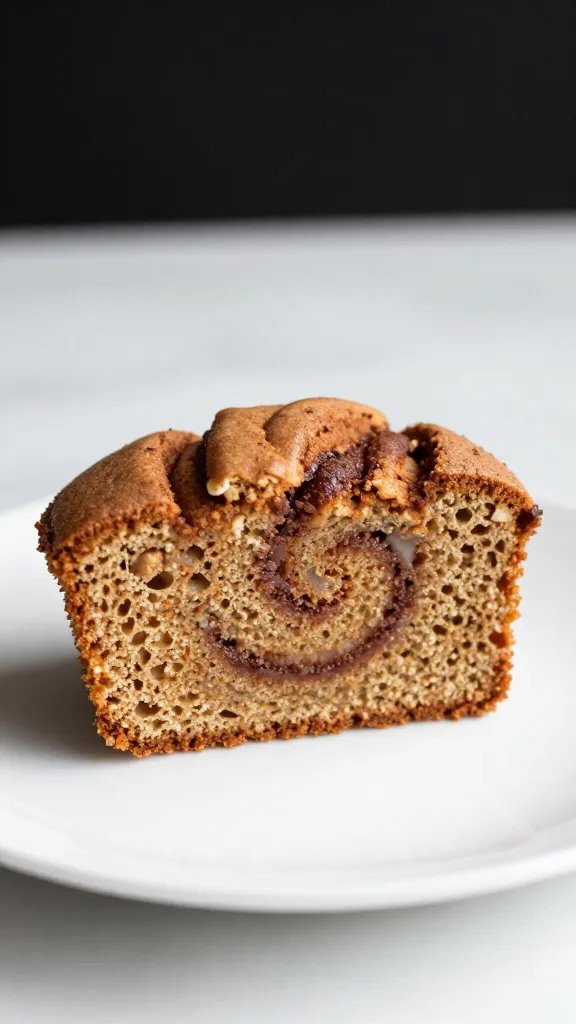 moist cinnamon mug cake cross-section on white plate