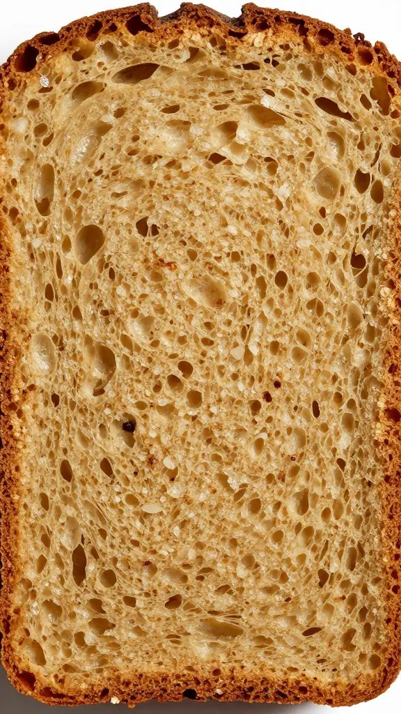 keto loaf heel slice showing tight crumb, closeup