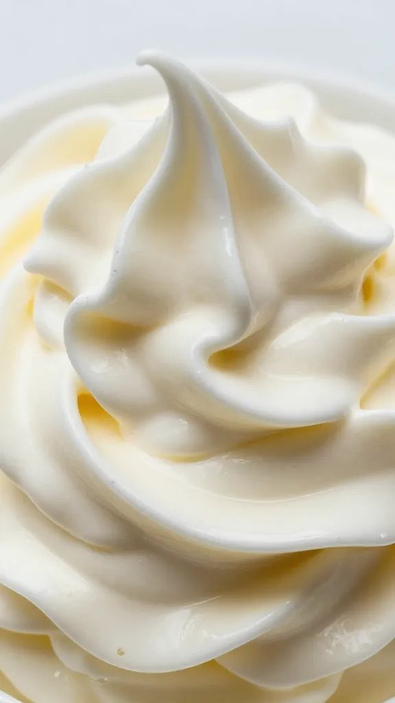 whipped cream stabilized mascarpone swirl, macro shot