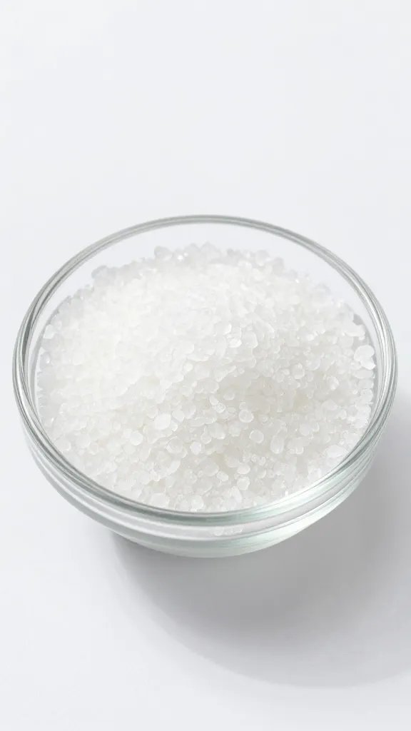 erythritol–monk fruit sweetener crystals in small bowl