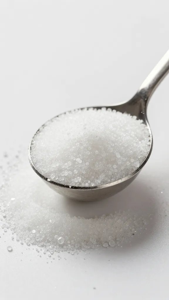 granulated sweetener blend measured in metal tablespoon