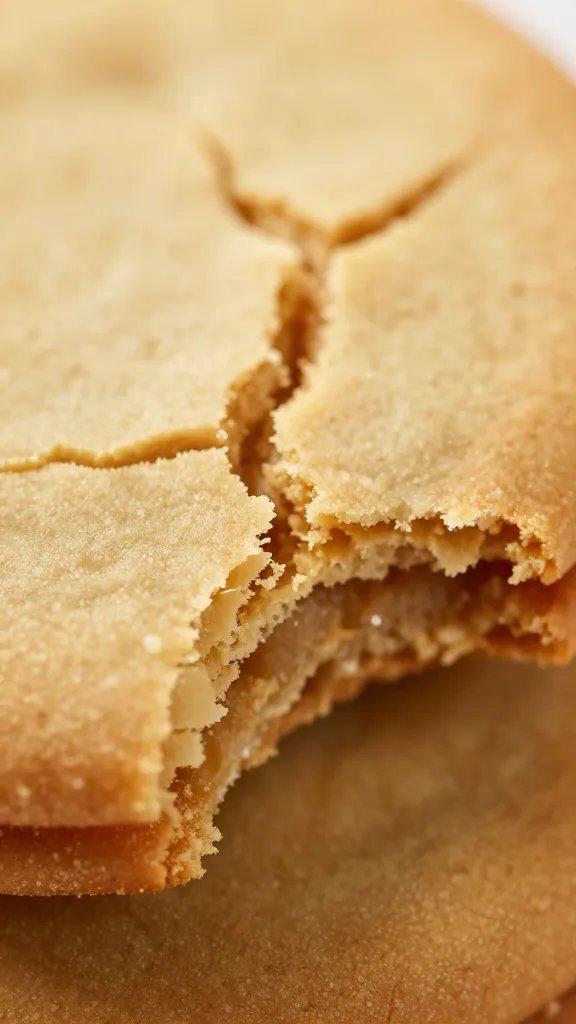 macro shot of cracked cookie edge showing chewy interior