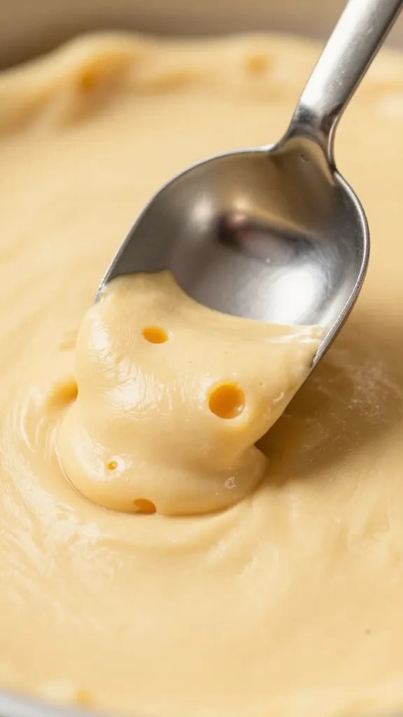 Biscuit dough scoop with visible cheddar flecks, macro