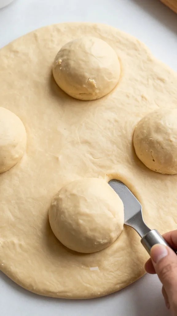 dough ball of keto cookie pressed with spatula lines