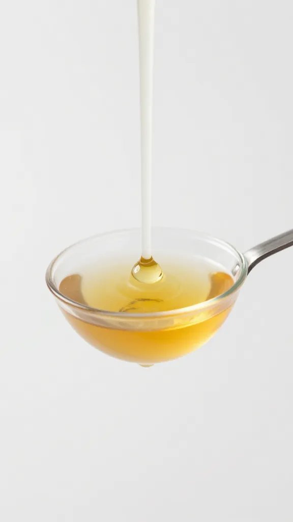 vanilla extract droplet in clear teaspoon