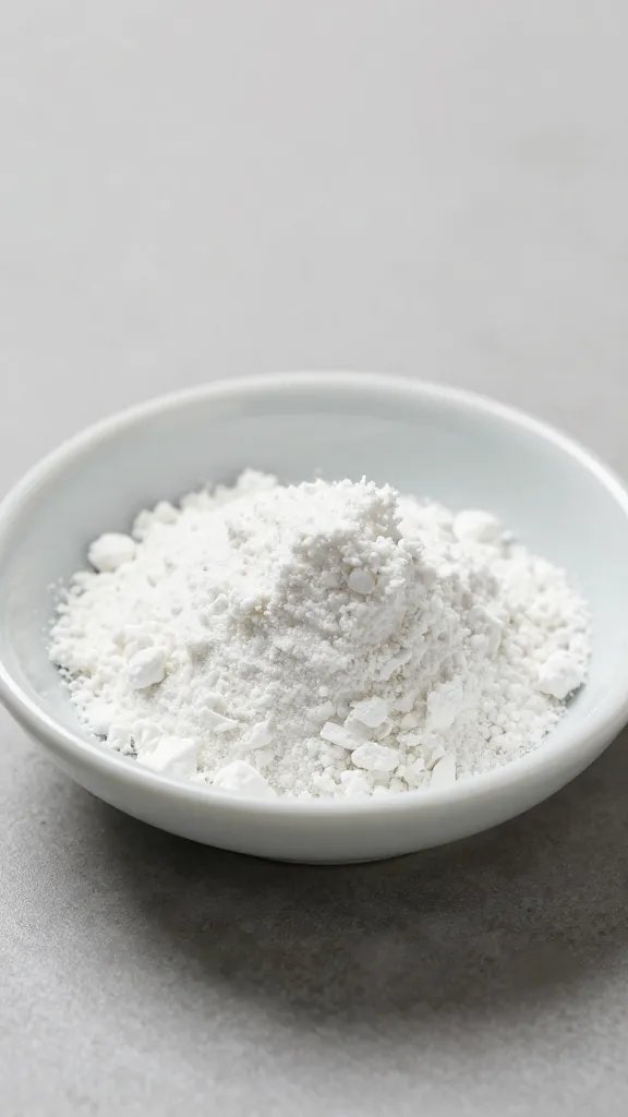 baking powder mound in tiny porcelain dish