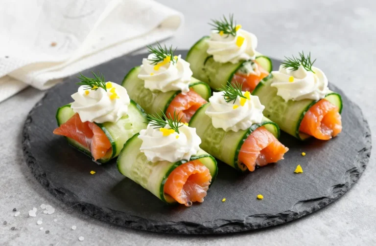 Crisp Cucumber Rolls Salmon Cream Cheese That Hold Together