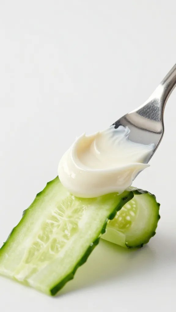 offset spatula spreading cream cheese on cucumber ribbon