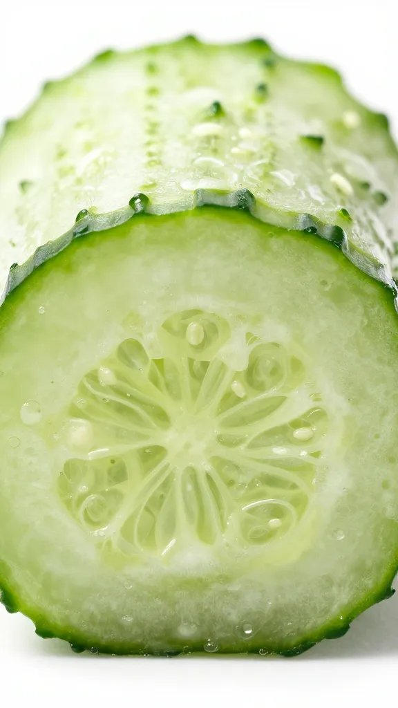 tight cucumber roll showing spiral layers, macro
