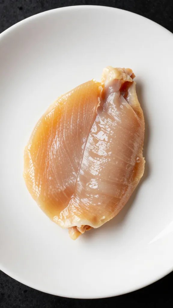 single chicken skin chip on white ceramic plate