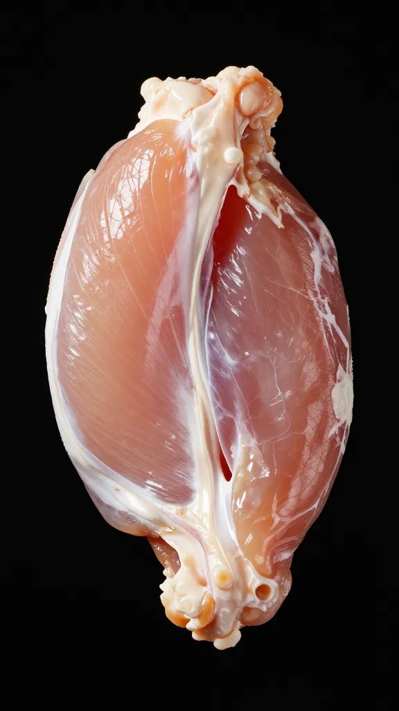 edge-on view of ultra-thin chicken skin chip