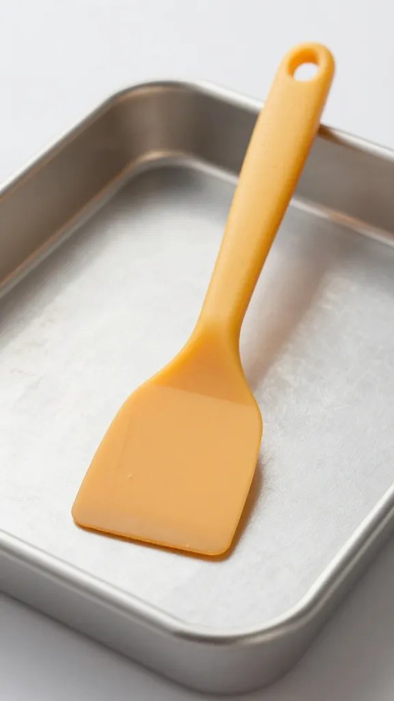 small offset spatula lifting one tot from sheet pan