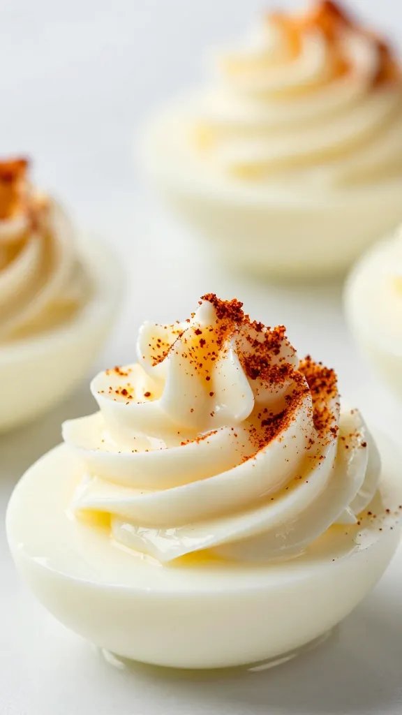 silky deviled egg yolk swirl, smoked paprika dusting