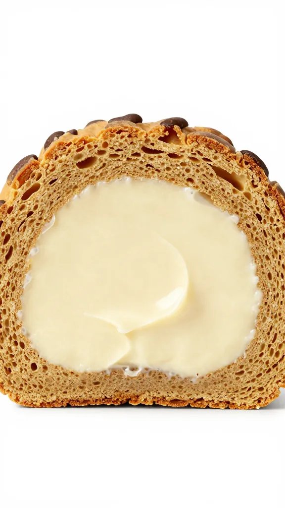 Cross-section of set fat bomb, creamy center
