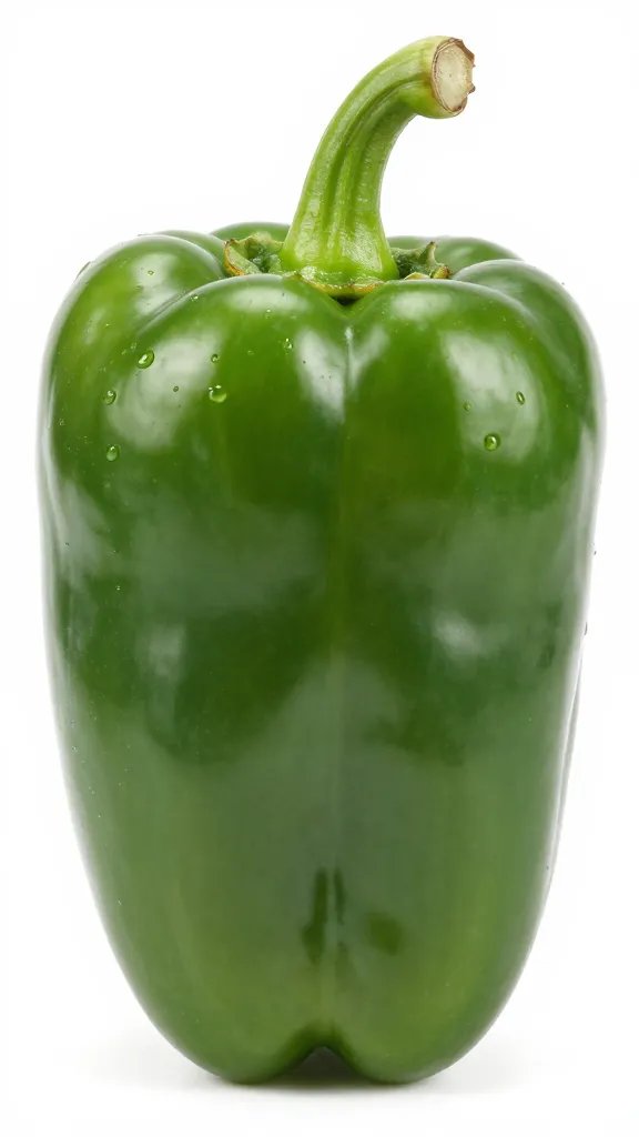 glossy green jalapeño with thick walls, studio lighting
