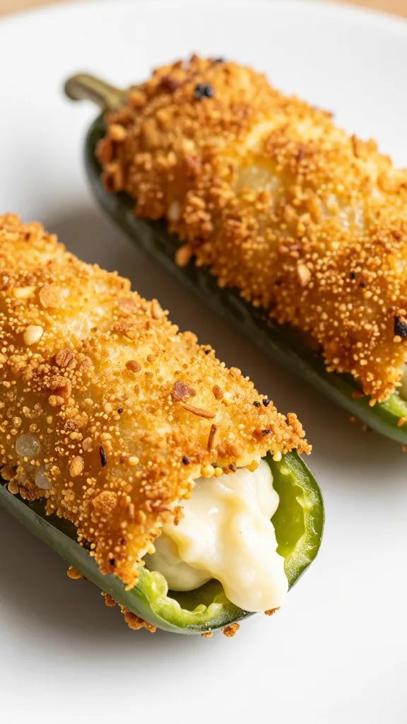 crispy baked jalapeño popper with tender-crisp bite mark