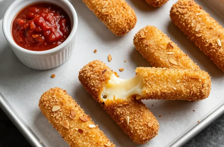 Crispy Mozzarella Sticks Almond Crust Without Frying