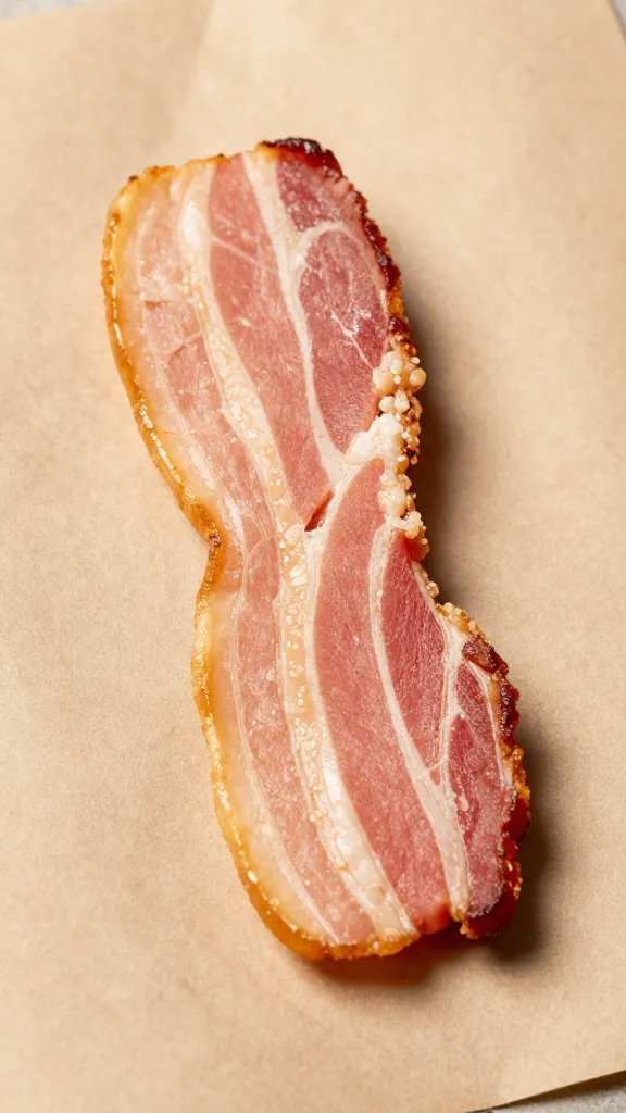 maple-brushed bacon chip on butcher paper