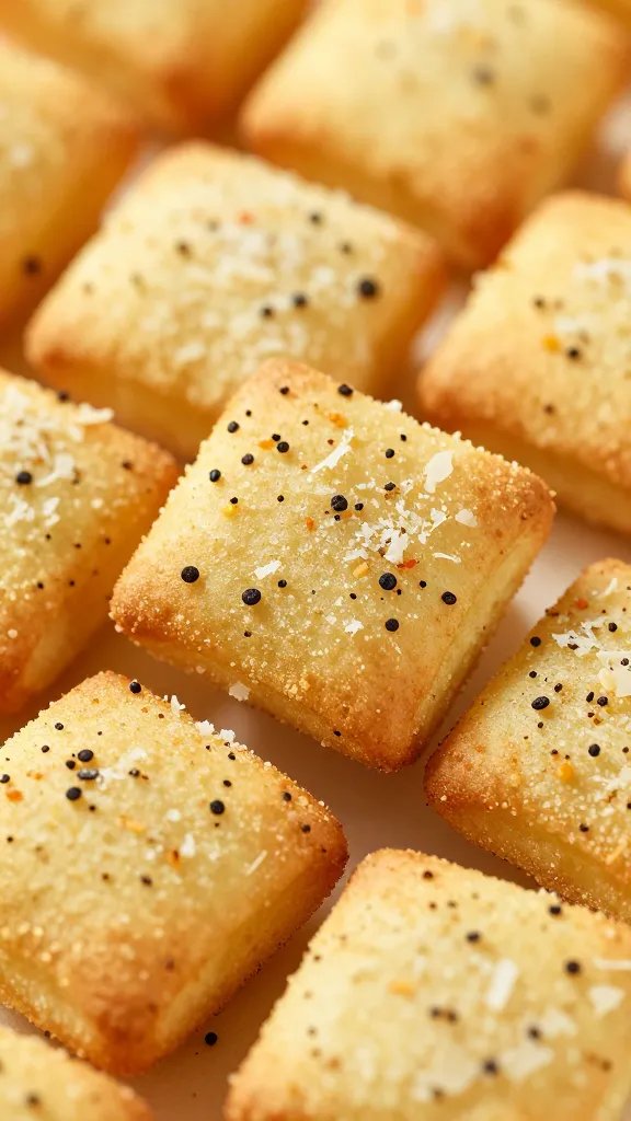 closeup parmesan cheese crisp with everything bagel seasoning