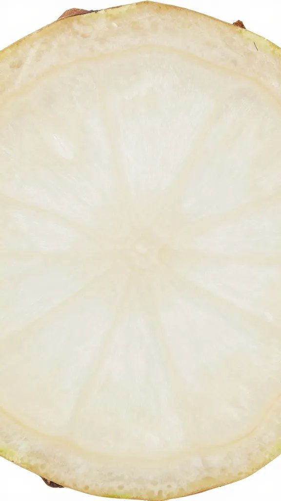 cross-section of dense jicama flesh, clean cut