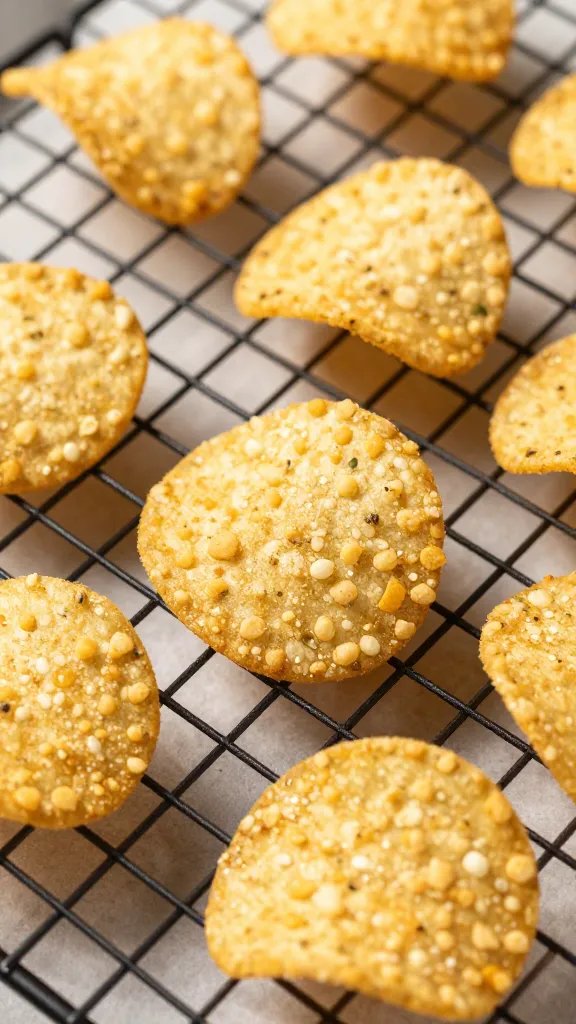 golden keto pickle chip on cooling rack