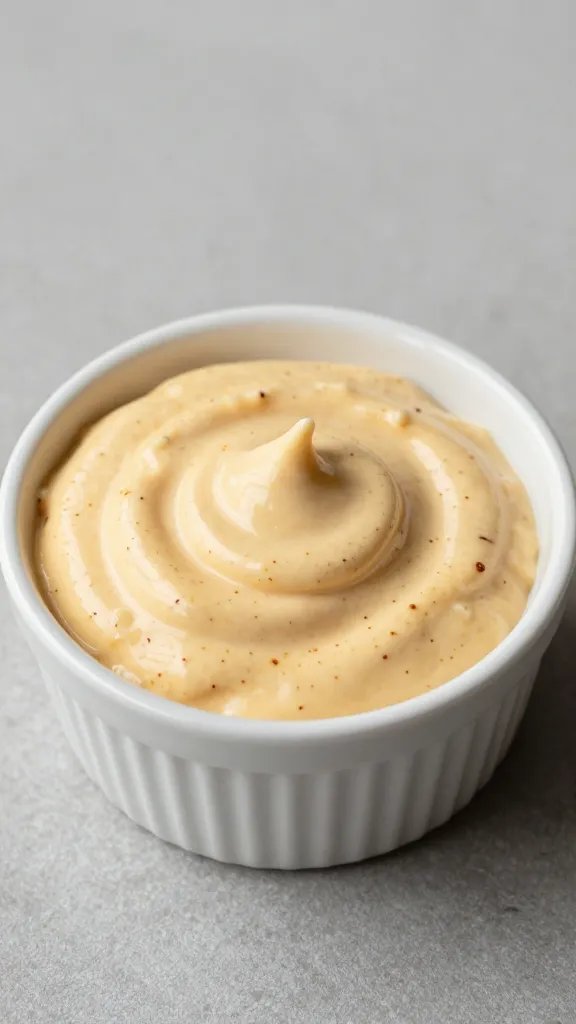 small ramekin of smoky paprika mayo dip