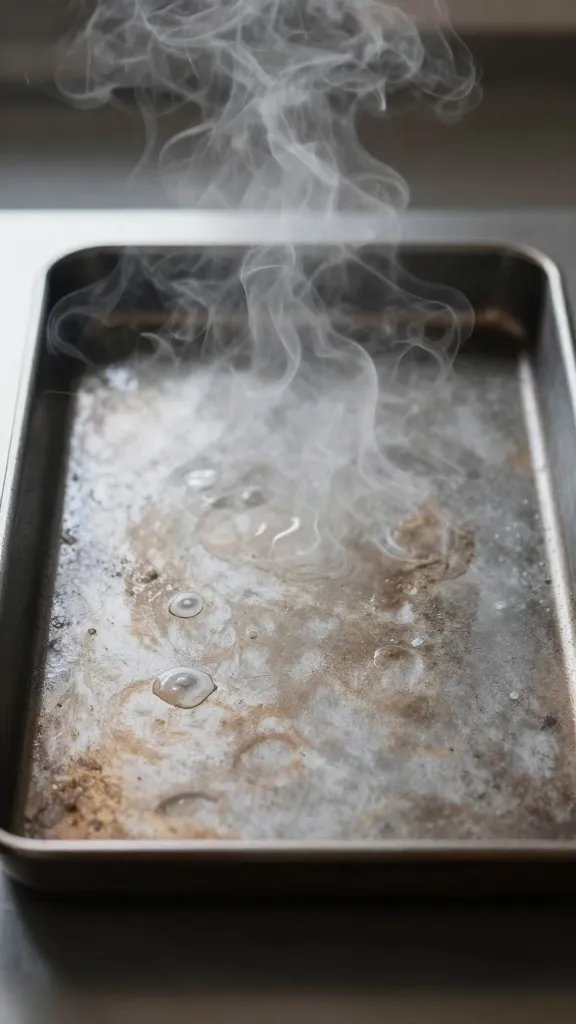 steaming hot sheet pan preheated at 450°F, empty