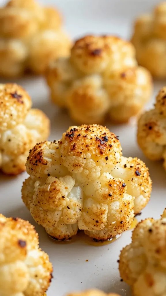 panko-dusted cauliflower bite, golden and blistered
