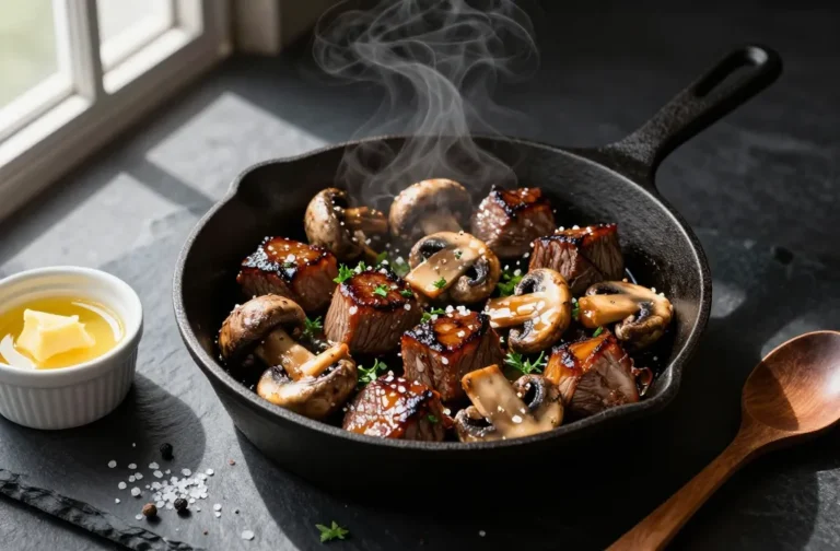 Crispy Keto Steak Bites Garlic Butter Mushrooms Fast