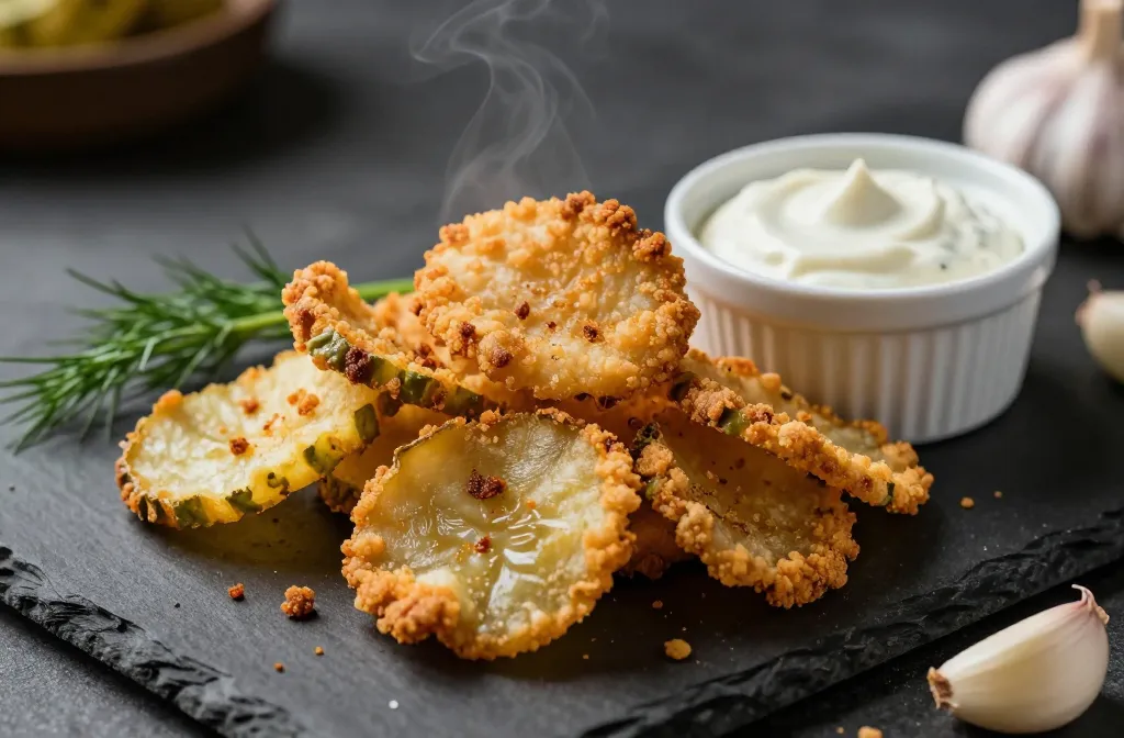 Crispiest Pork Rind Crusted Air Fryer Fried Pickles Ever