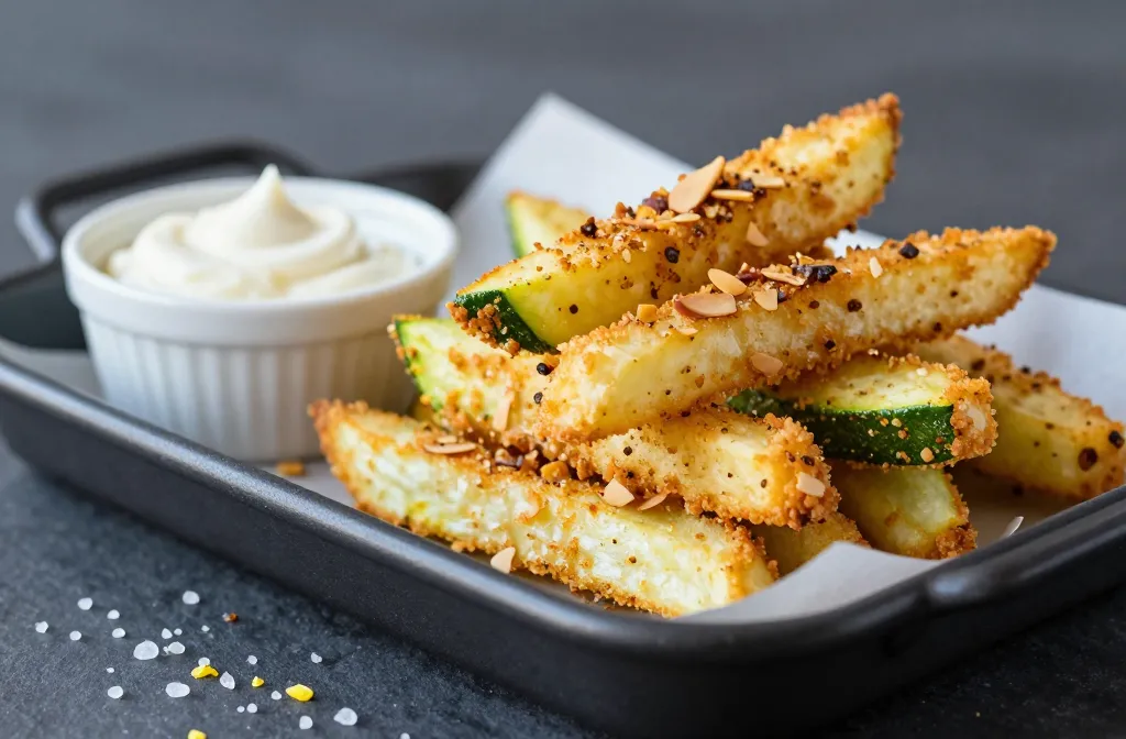Crispier Almond Flour Crusted Air Fryer Keto Zucchini Fries