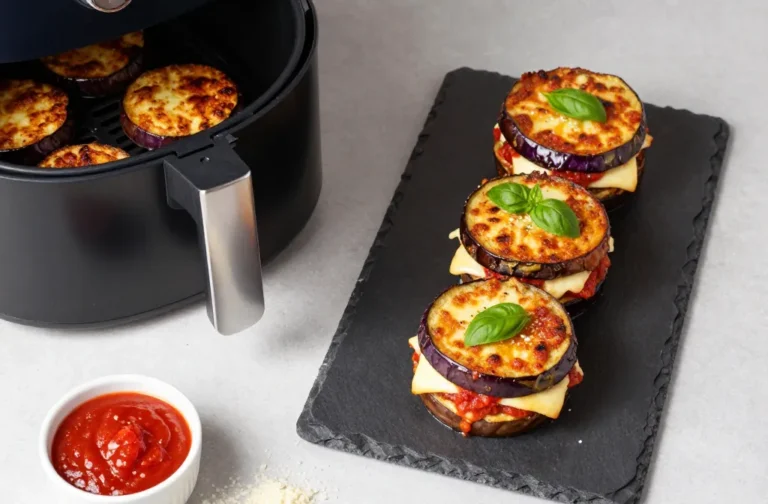 Crispy Keto Air Fryer Eggplant Parmesan Stacks Now