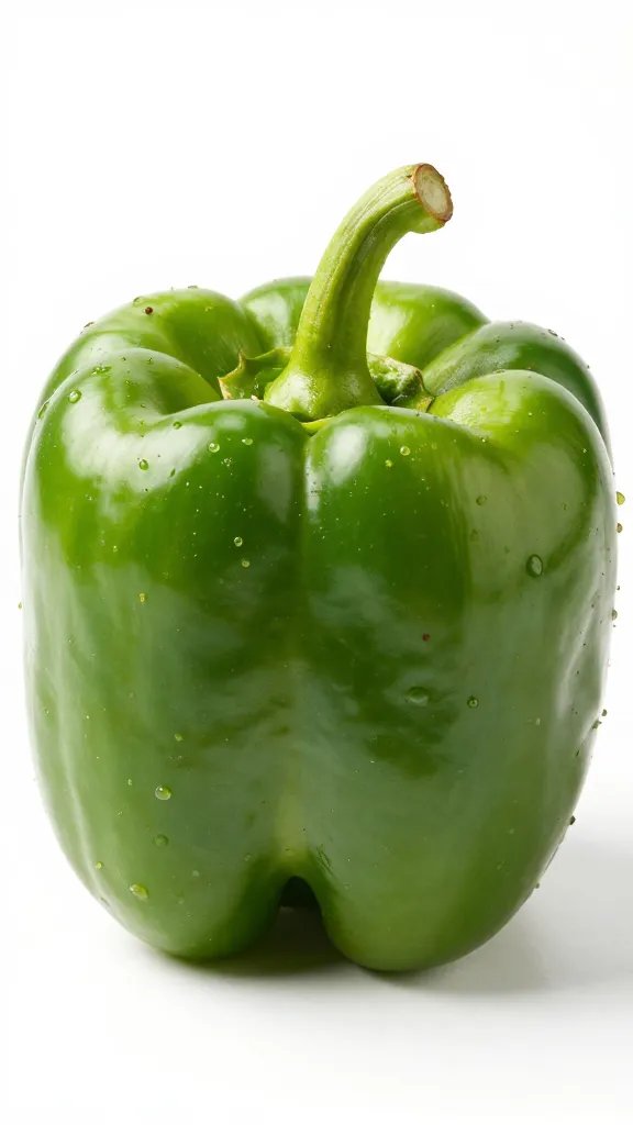 single green bell pepper cavity filled, seasoned, ready to fry