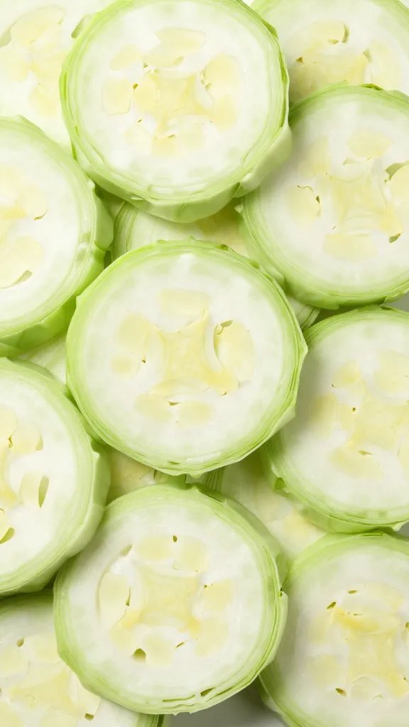 5mm cabbage slices, top-down