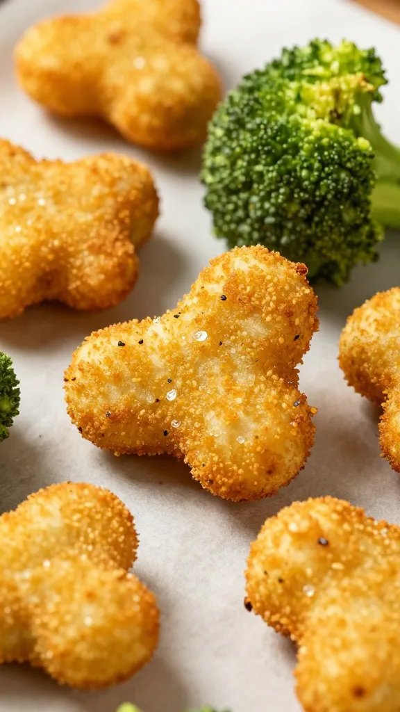 closeup of crispy keto broccoli nugget on parchment