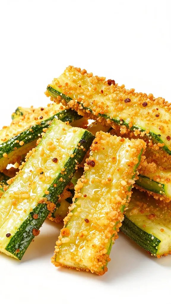 panko-style pork rind crusted zucchini fry, studio lighting