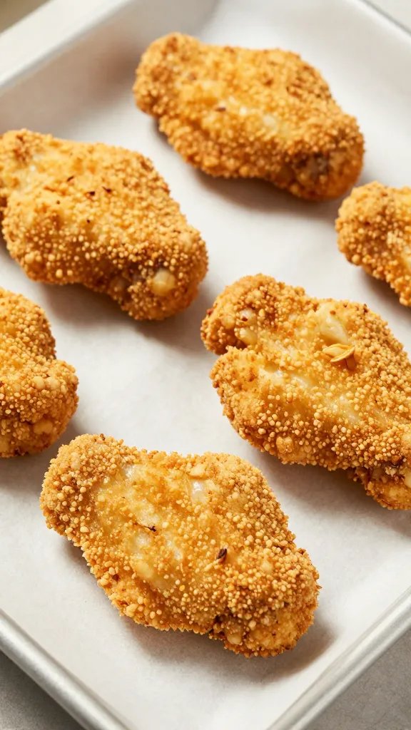 almond-flour dusted cauliflower wing on parchment