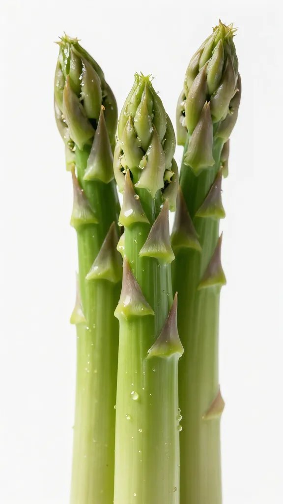 trimmed asparagus spear base showing fresh moist cut