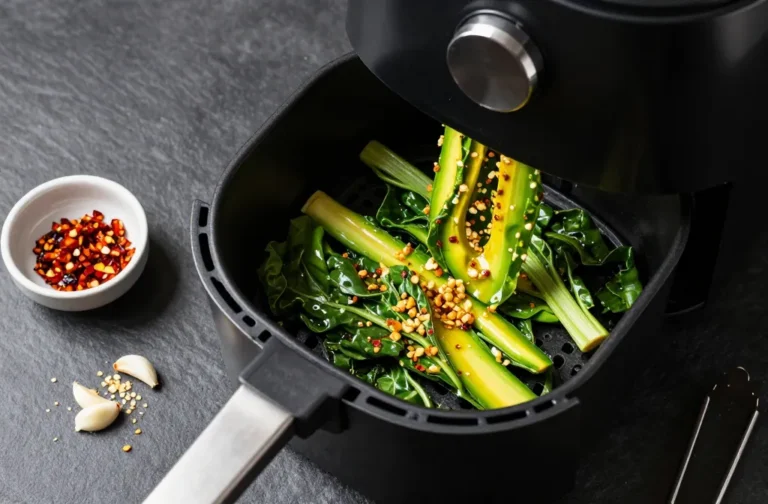 Crispy Air Fryer Keto Collard Greens Chili Garlic Magic