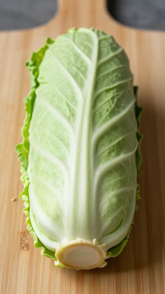 tight cigar-roll of collard leaves on cutting board