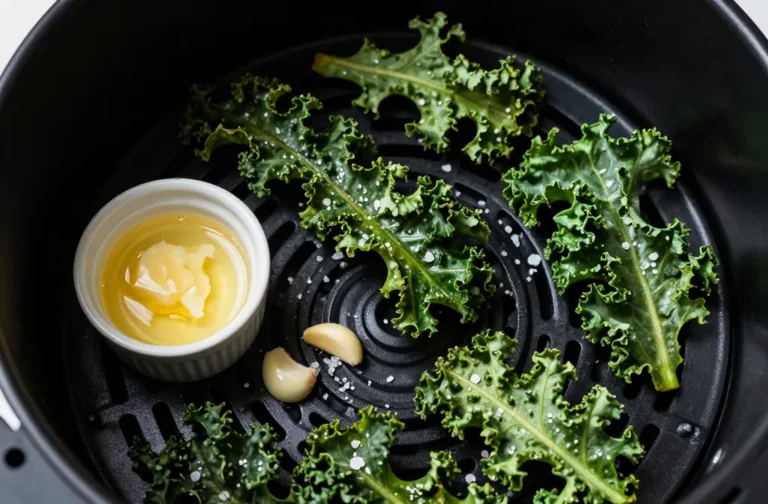 Crispiest Air Fryer Keto Kale Chips Garlic Butter Hack