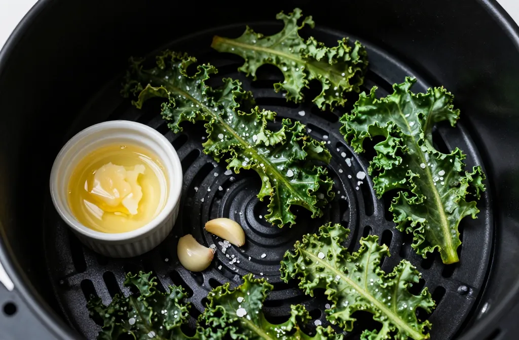 Crispiest Air Fryer Keto Kale Chips Garlic Butter Hack