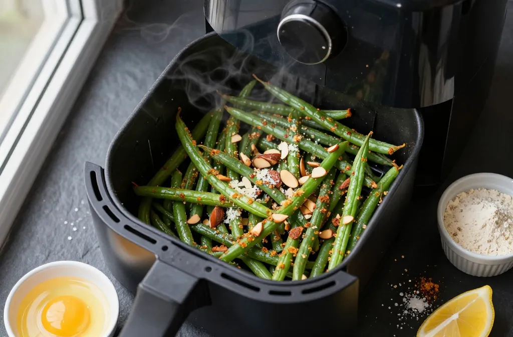 Crispy Air Fryer Keto Green Beans Almond Crust Tonight