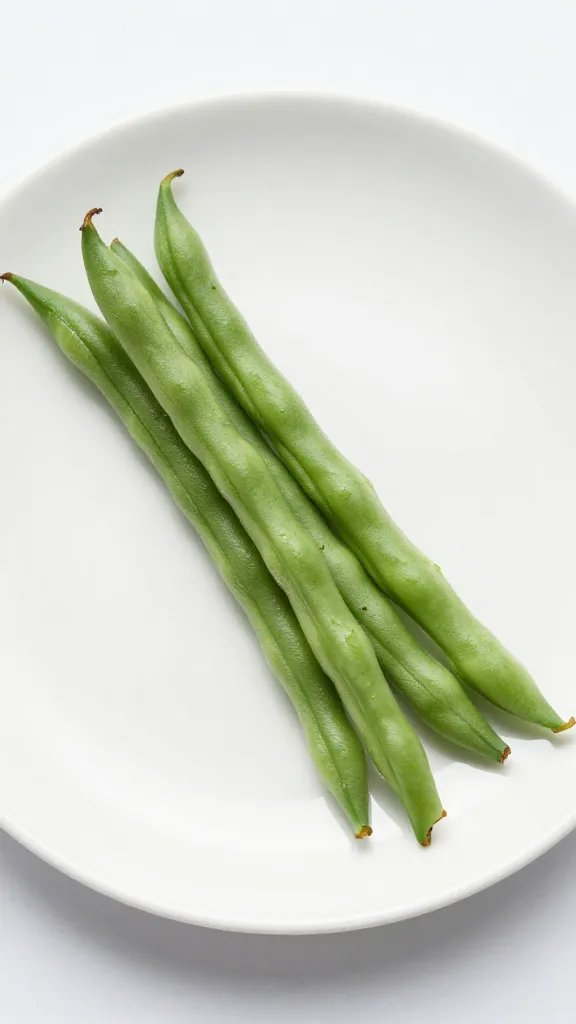 single serving of keto green beans on white ceramic plate