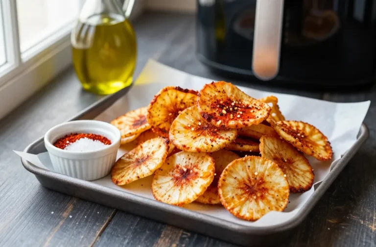 Crispy Air Fryer Smoked Paprika Keto Radish Chips Tonight