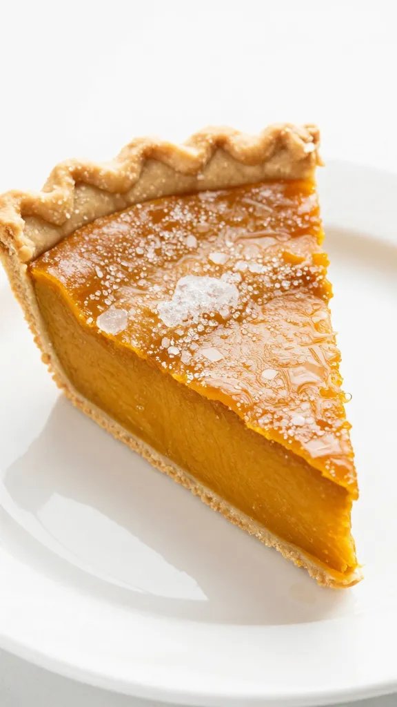 sliced sugar pie pumpkin wedge pre-crust, clean white backdrop