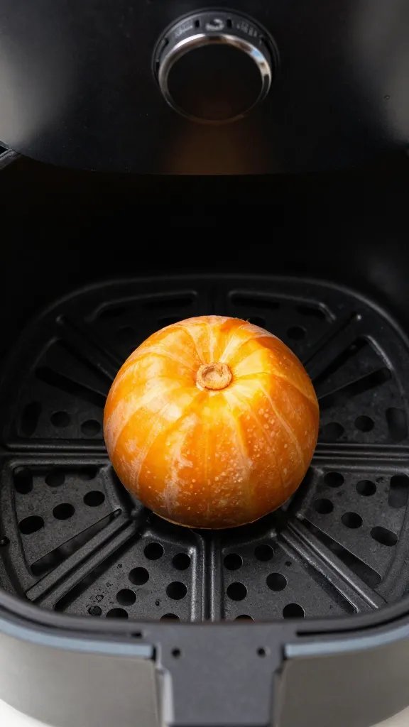 air fryer basket with one crisp butternut round