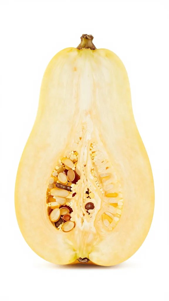 cross-section of butternut neck showing uniform slices