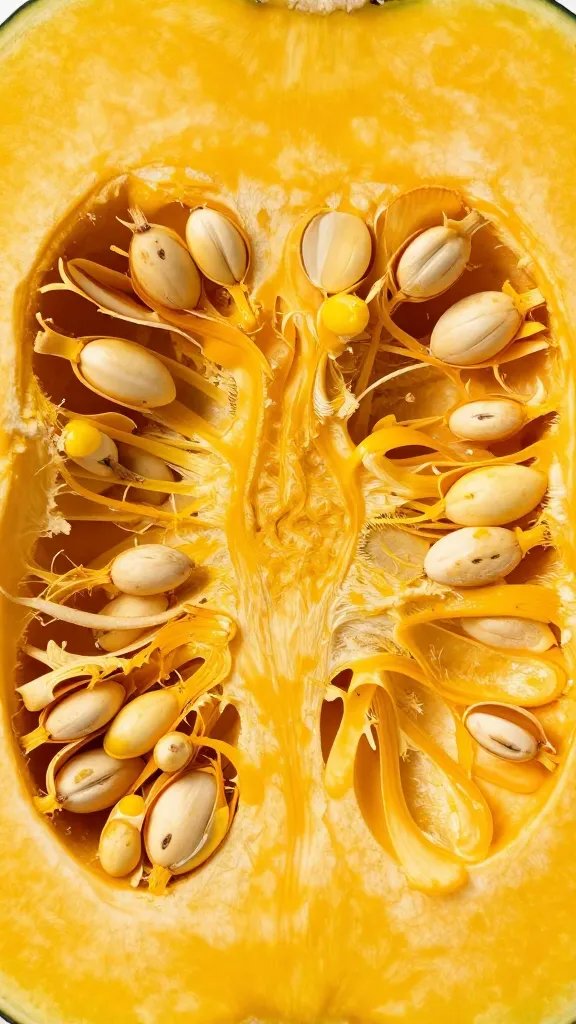 cross-section of tender acorn squash interior texture