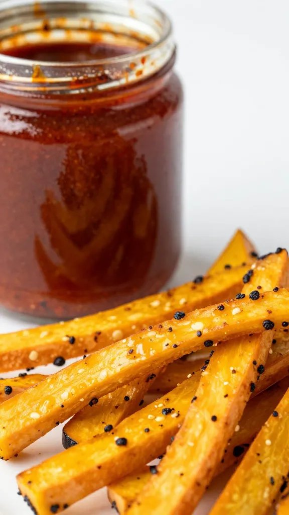 smoked paprika tin beside paprika-coated squash strands, closeup